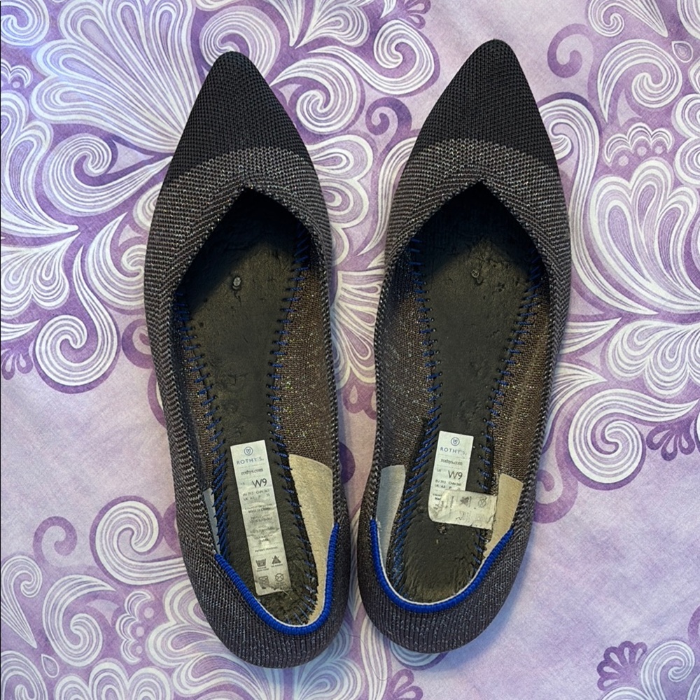 Rothy's Pointe Twilight Metallic Captoe